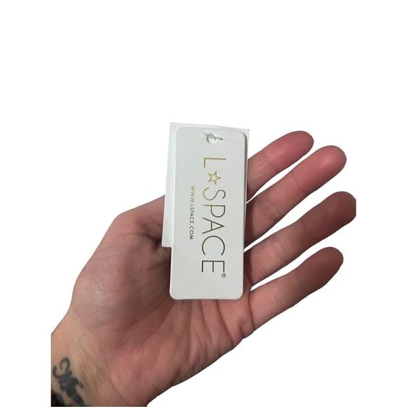 L*Space Halter Cowl Neck Gold Chain Accent Voltaire Bikini Top Black Small NWT - Picture 5 of 7